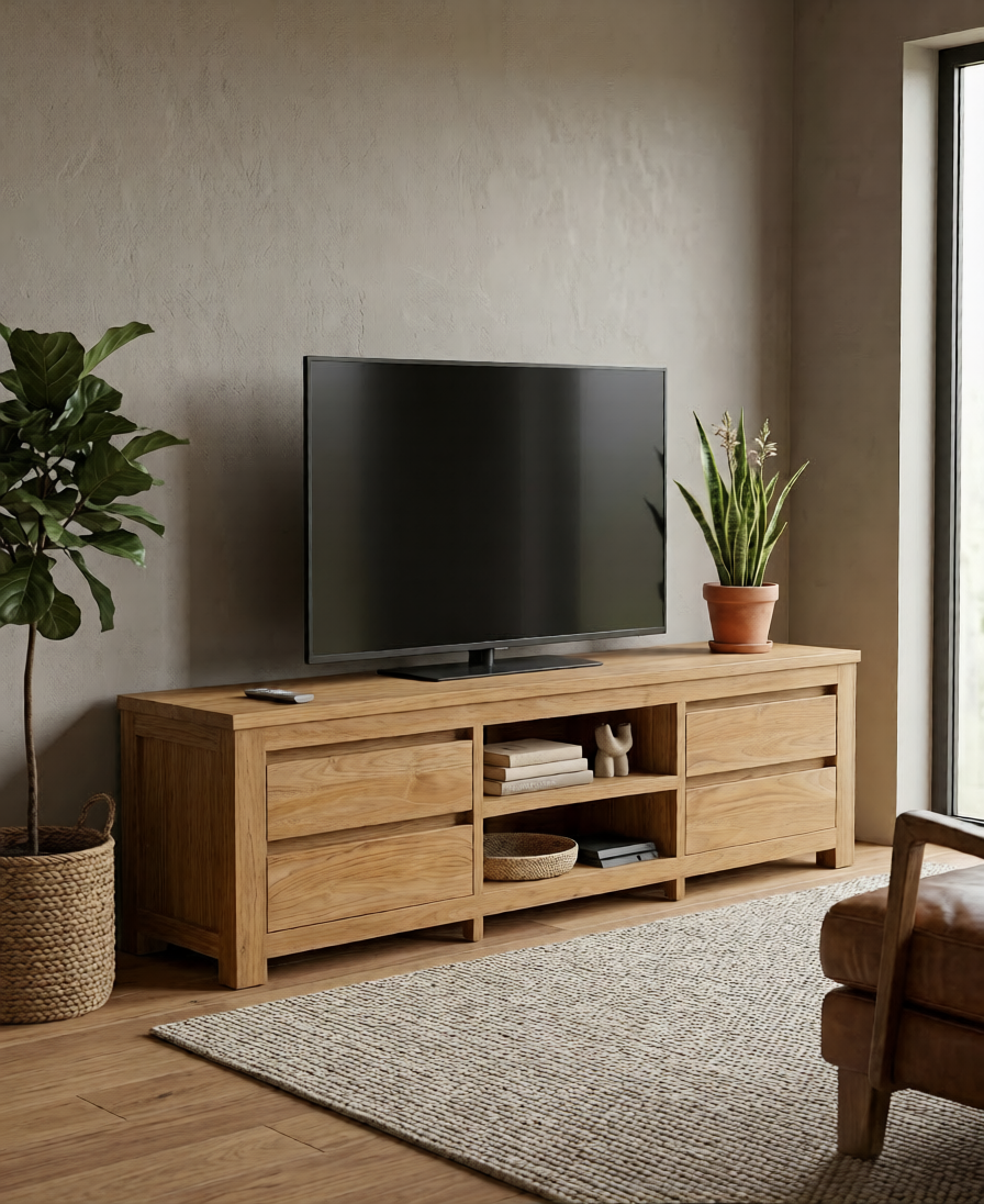 Teak TV Kast Rimba 200 cm - Afbeelding 4