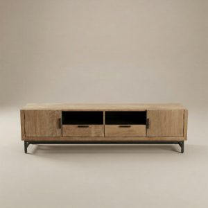 Teak TV dressoir Selaras met opbergvakken en lades