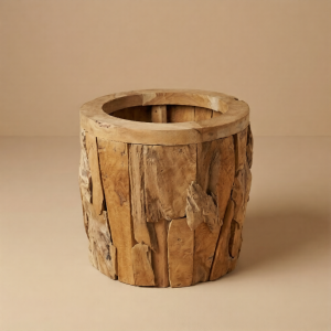 Teak Bloempot Rond 50 cm