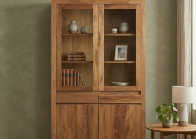 Teak Vitrinekast Jati 4 Deur