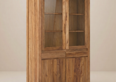 Teak Vitrinekast Jati 4 Deur