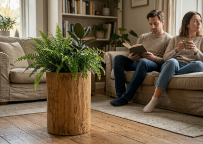 Teak Vaas Rond 30 cm