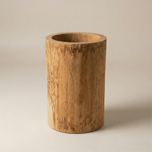 Teak Vaas Rond 30 cm