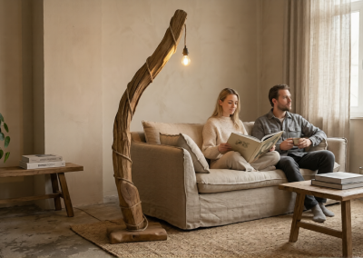 Teak Wortel Vloerlamp