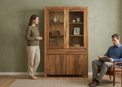 Teak Vitrinekast Jati 4 Deur