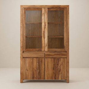 Teak Vitrinekast Jati 4 Deur