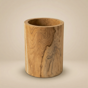 Teak Vaas Rond 35 cm