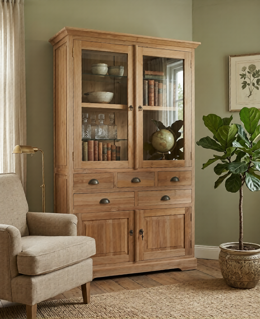 Teak Vitrinekast Mahesa
