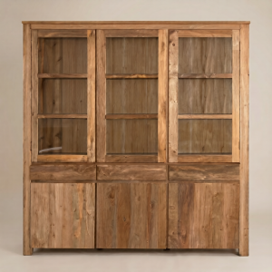 Teak Vitrinekast Jati 6 Deur