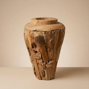 Teak Wortel Vaas 55 cm